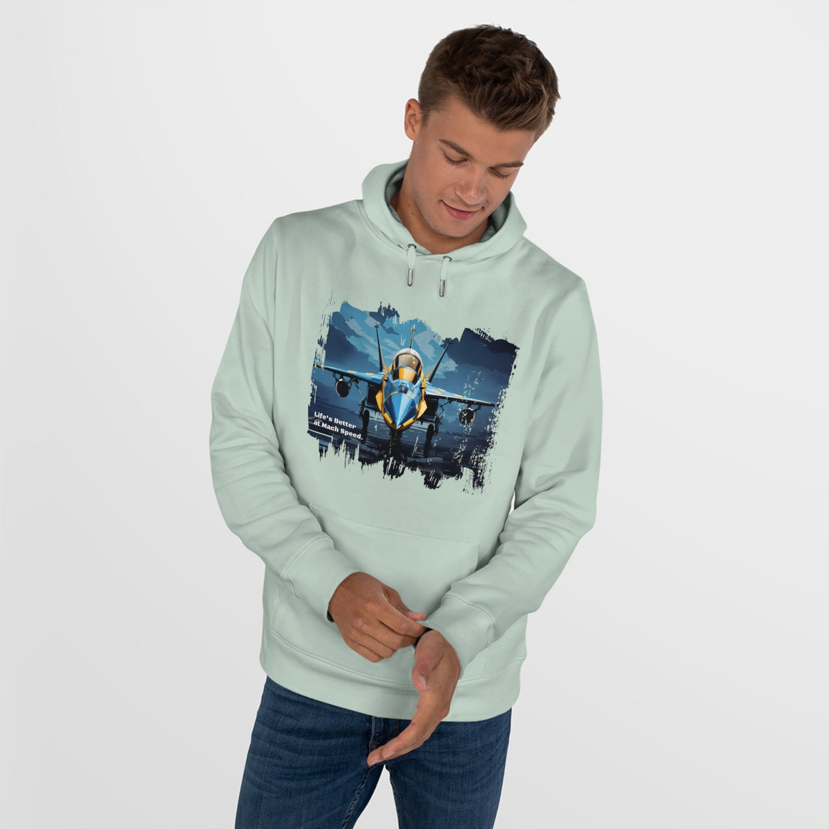 King Hooded Sweatshirt - Jet Plane Runway - LucyKay store