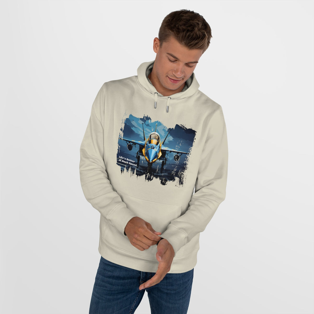 King Hooded Sweatshirt - Jet Plane Runway - LucyKay store