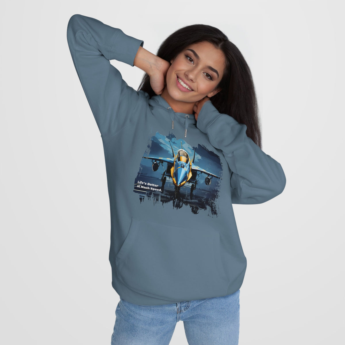 King Hooded Sweatshirt - Jet Plane Runway - LucyKay store
