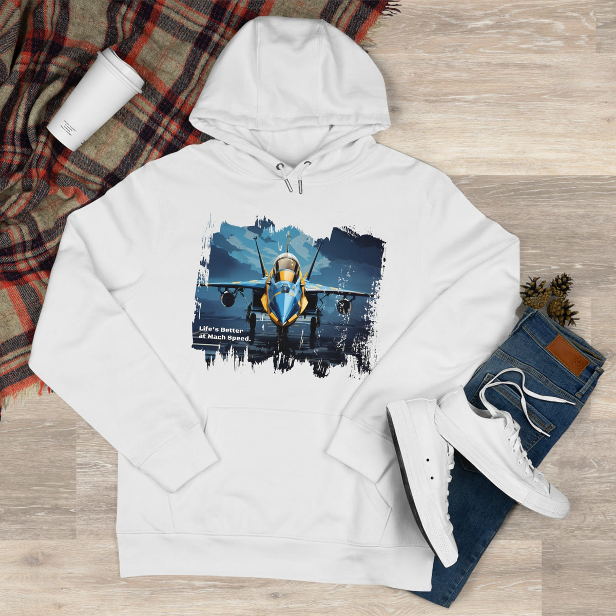 King Hooded Sweatshirt - Jet Plane Runway - LucyKay store