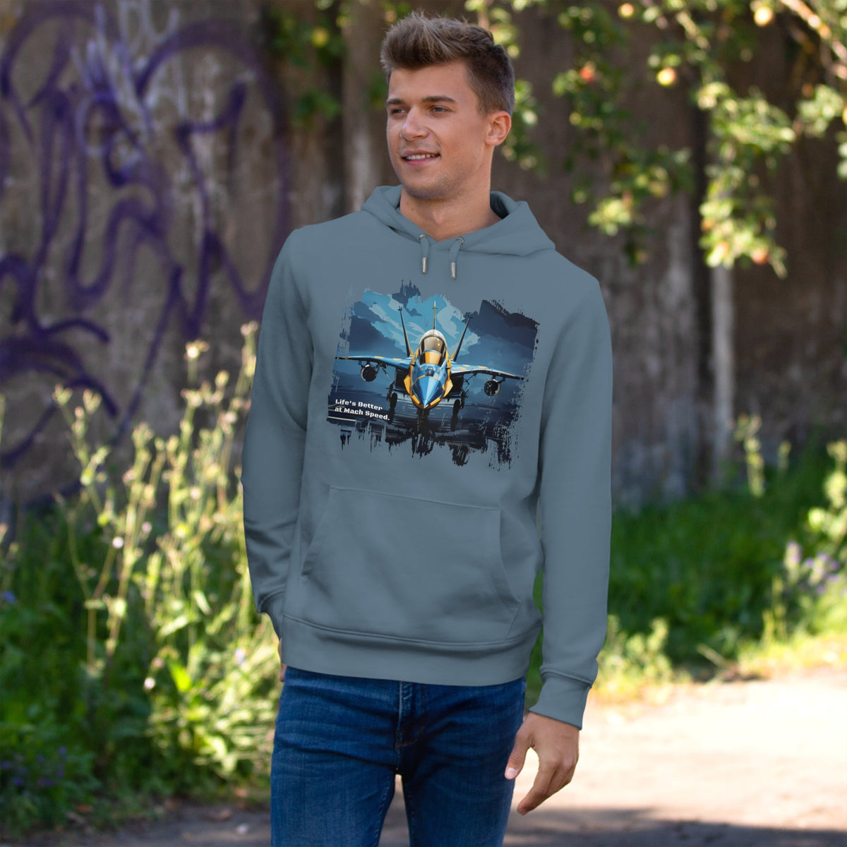 King Hooded Sweatshirt - Jet Plane Runway - LucyKay store