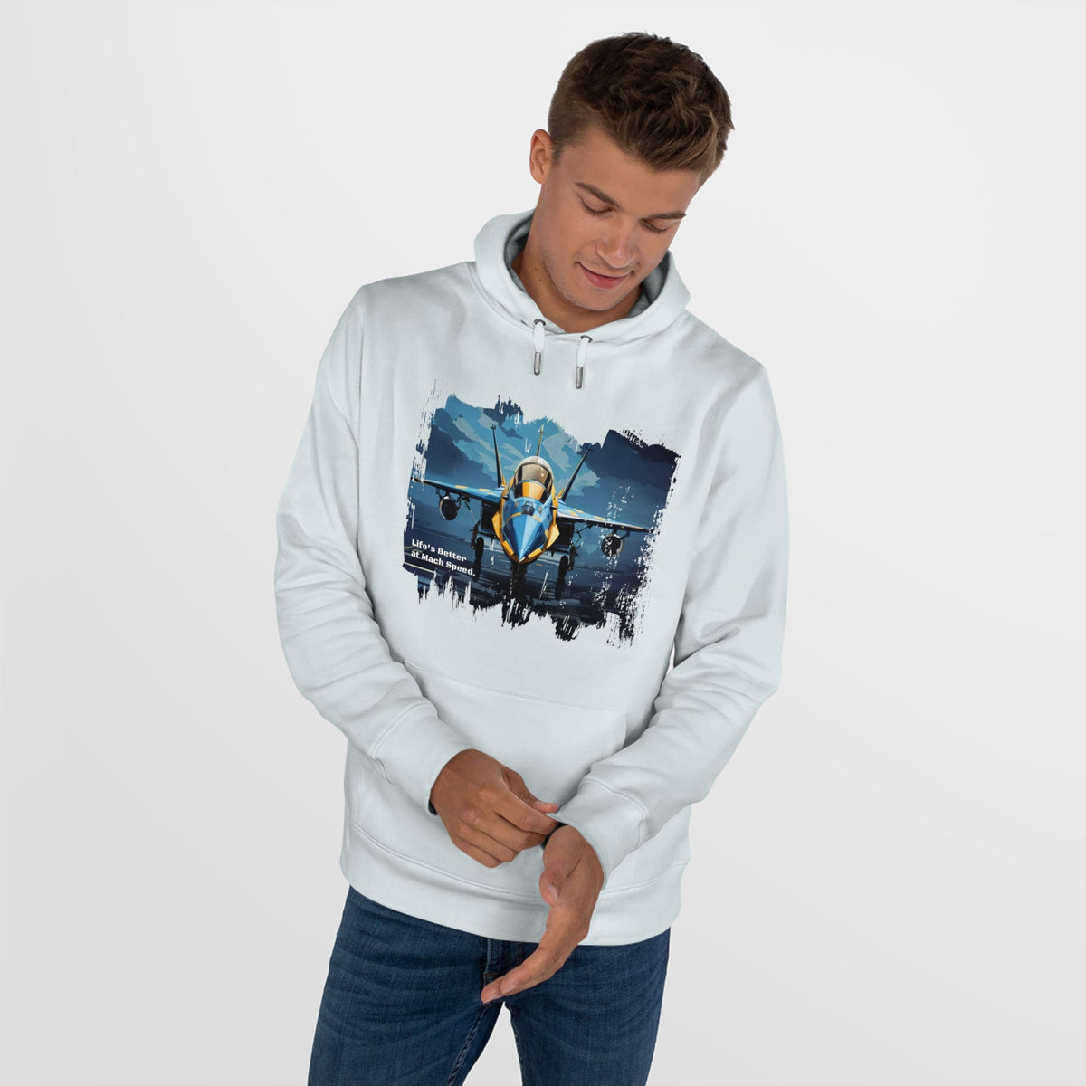 King Hooded Sweatshirt - Jet Plane Runway - LucyKay store