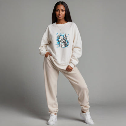 Kitten Watercolor Sweatshirt | Cute Cat Lover Crewneck Gift - LucyKay store