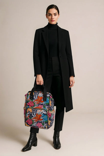 Multifunctional Backpack - Colorful Koi Fish Pattern - LucyKay store