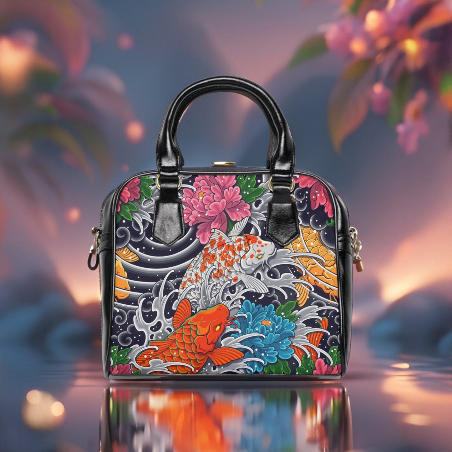 PU LeatherShoulder Handbag - Japanese Art - LucyKay store