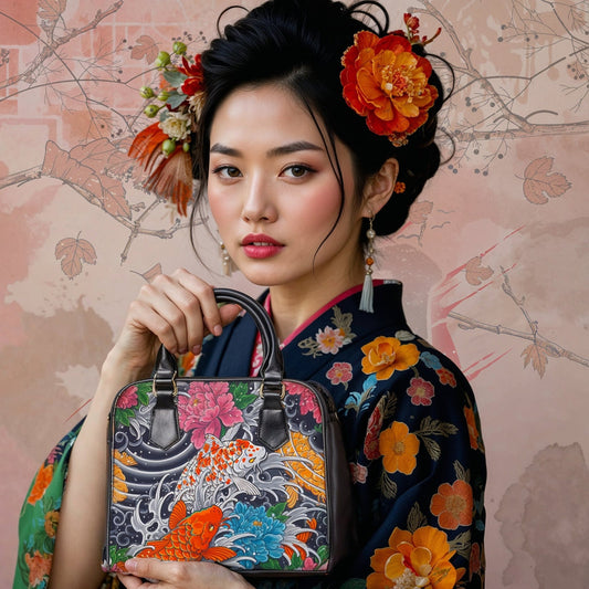 PU LeatherShoulder Handbag - Japanese Art - LucyKay store