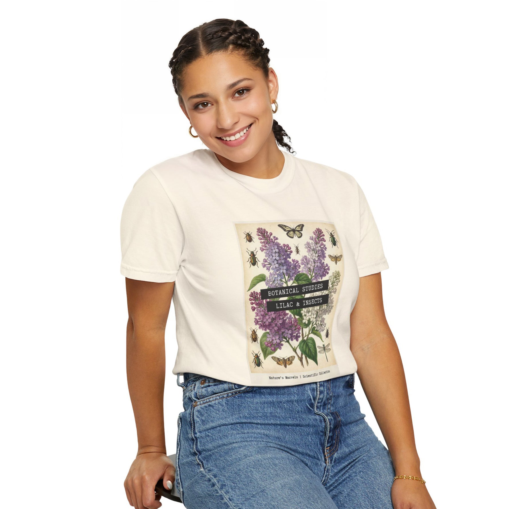 Lilac Floral T-Shirt | Vintage Garment - Dyed Cotton Tee - LucyKay store