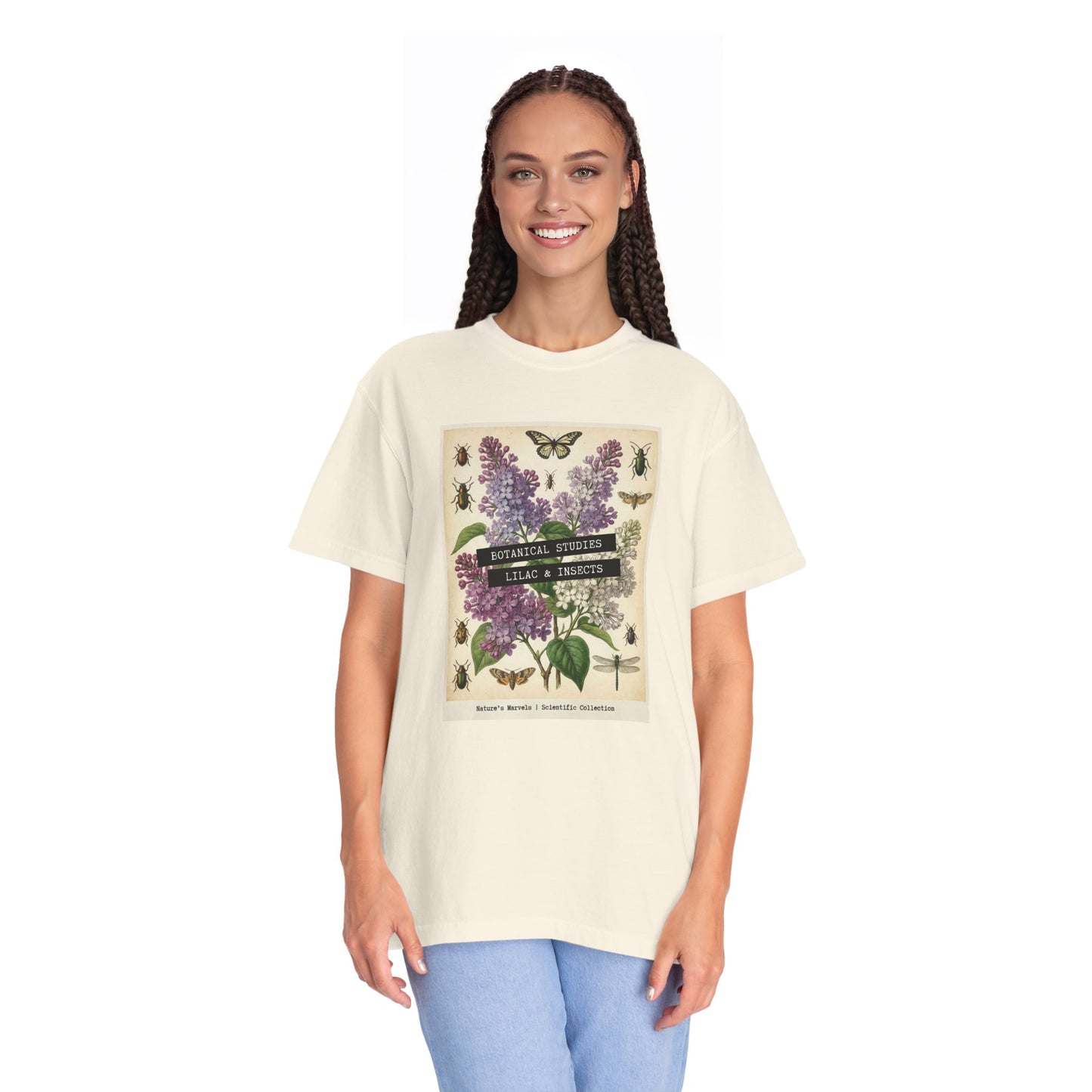 Lilac Floral T-Shirt | Vintage Garment - Dyed Cotton Tee - LucyKay store
