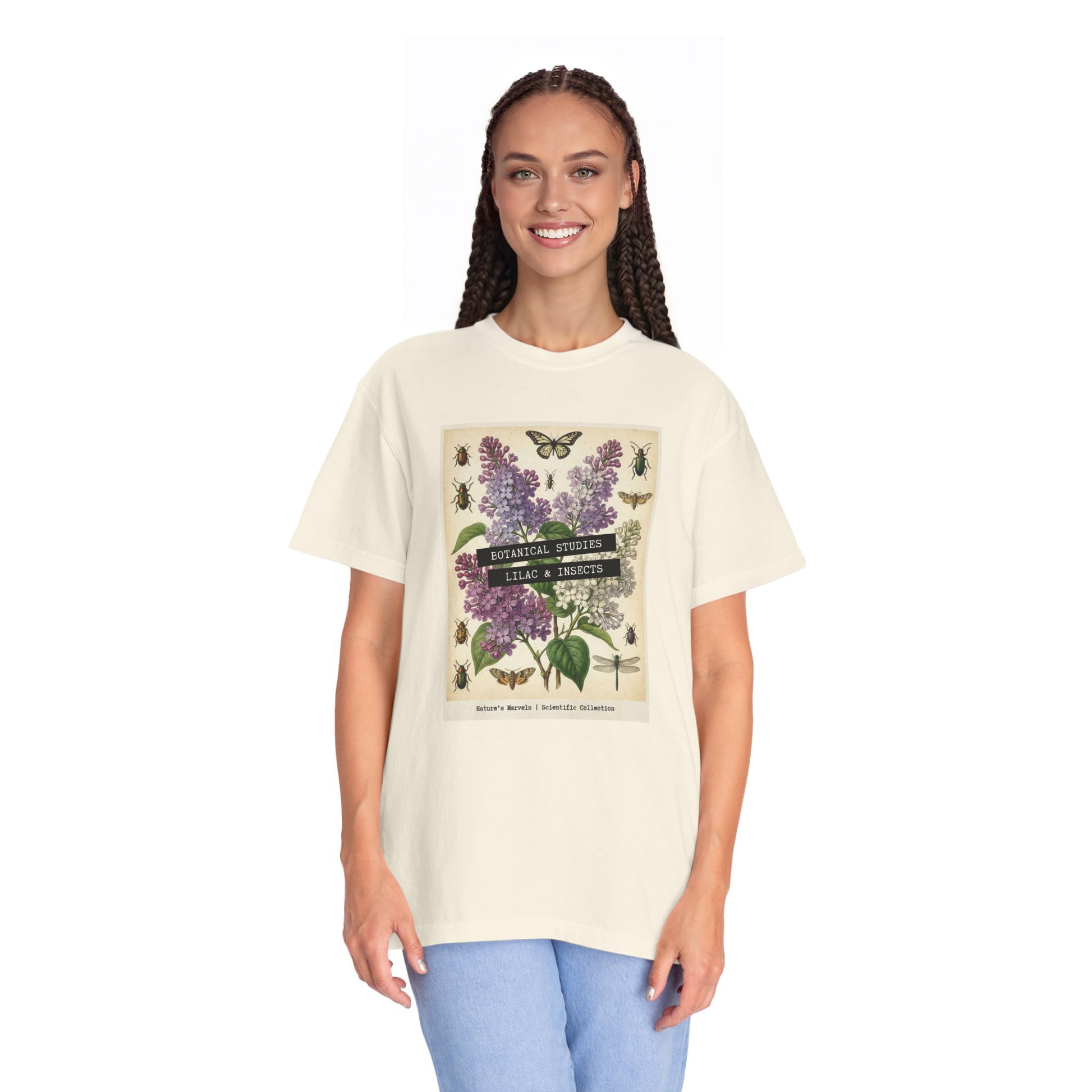Lilac Floral T-Shirt | Vintage Garment - Dyed Cotton Tee - LucyKay store