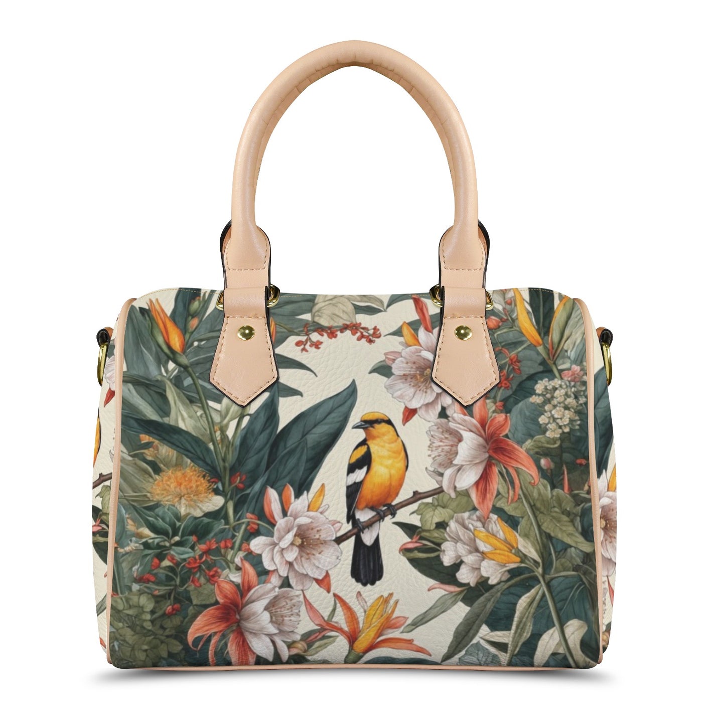 Tropical Bird & Botanical Print Satchel Handbag - LucyKay store