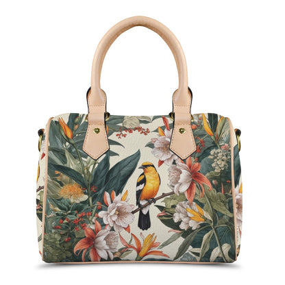 Tropical Bird & Botanical Print Satchel Handbag - LucyKay store