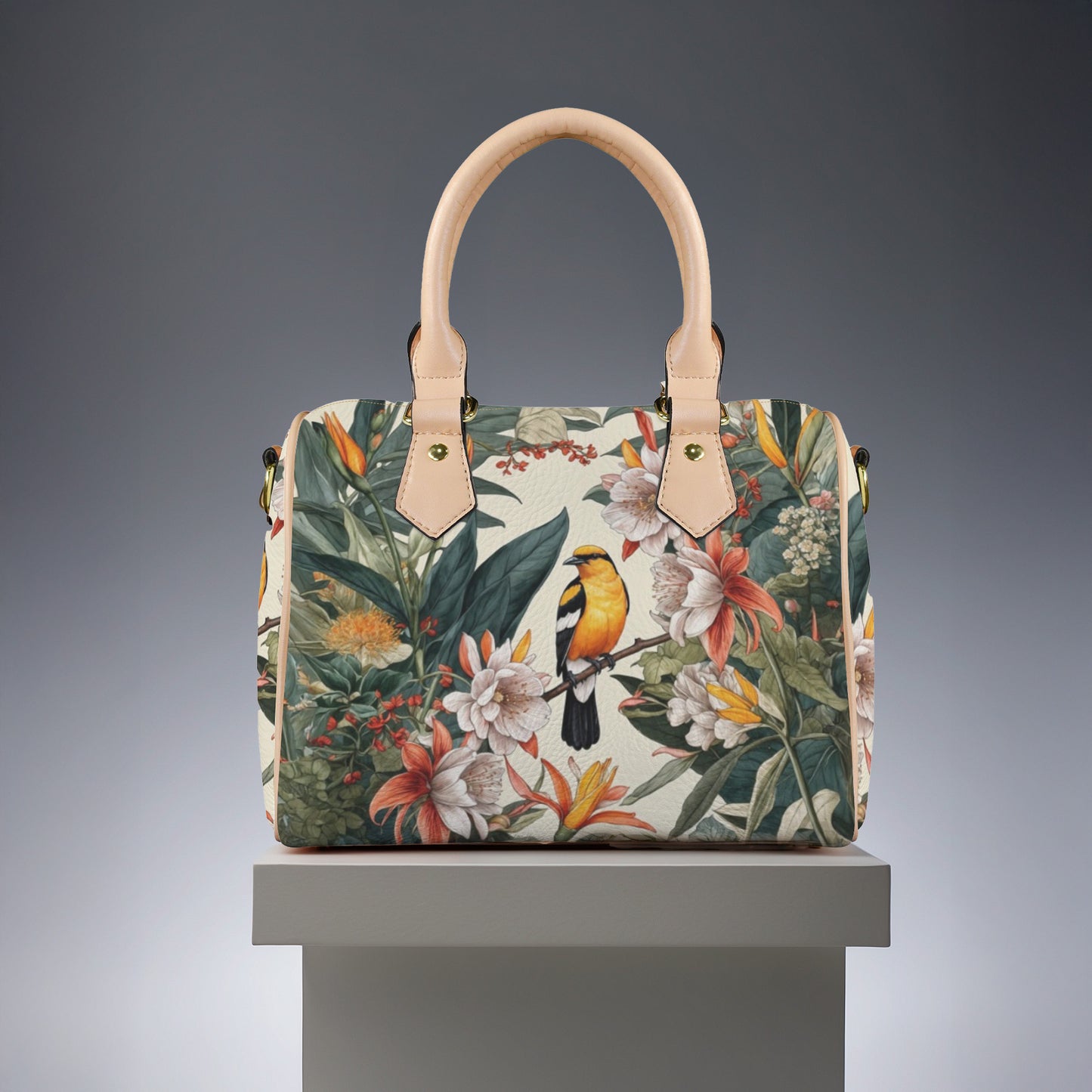 Tropical Bird & Botanical Print Satchel Handbag - LucyKay store