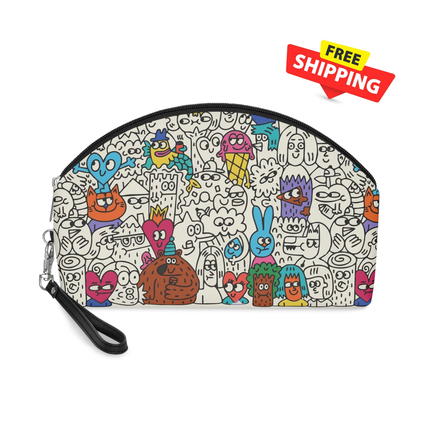 Doodle Art Makeup Pouch | Maximalist Cosmetic Bag - LucyKay store