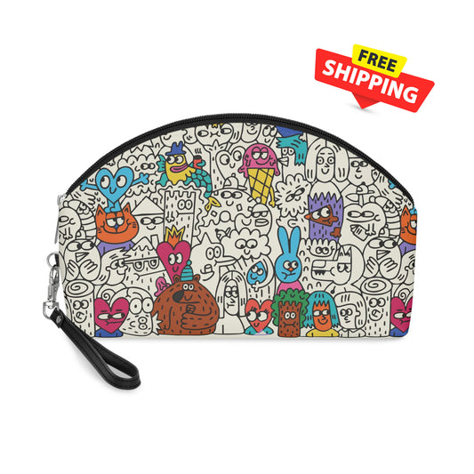 Doodle Art Makeup Pouch | Maximalist Cosmetic Bag - LucyKay store