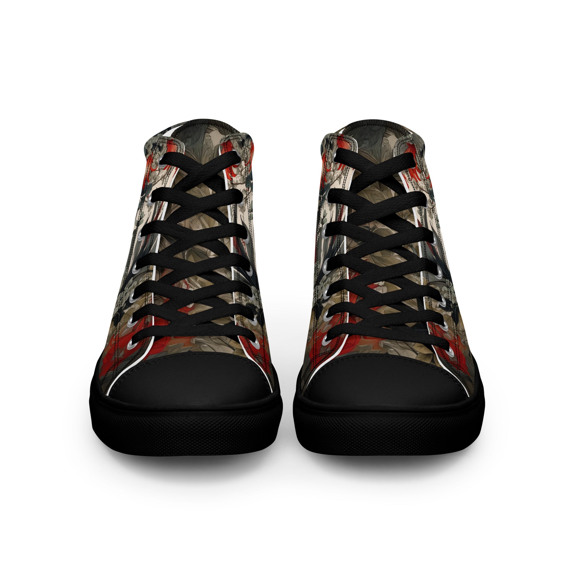 Women's Floral High - Top Canvas Sneakers | Comfortable Artistic Shoes - LucyKay store