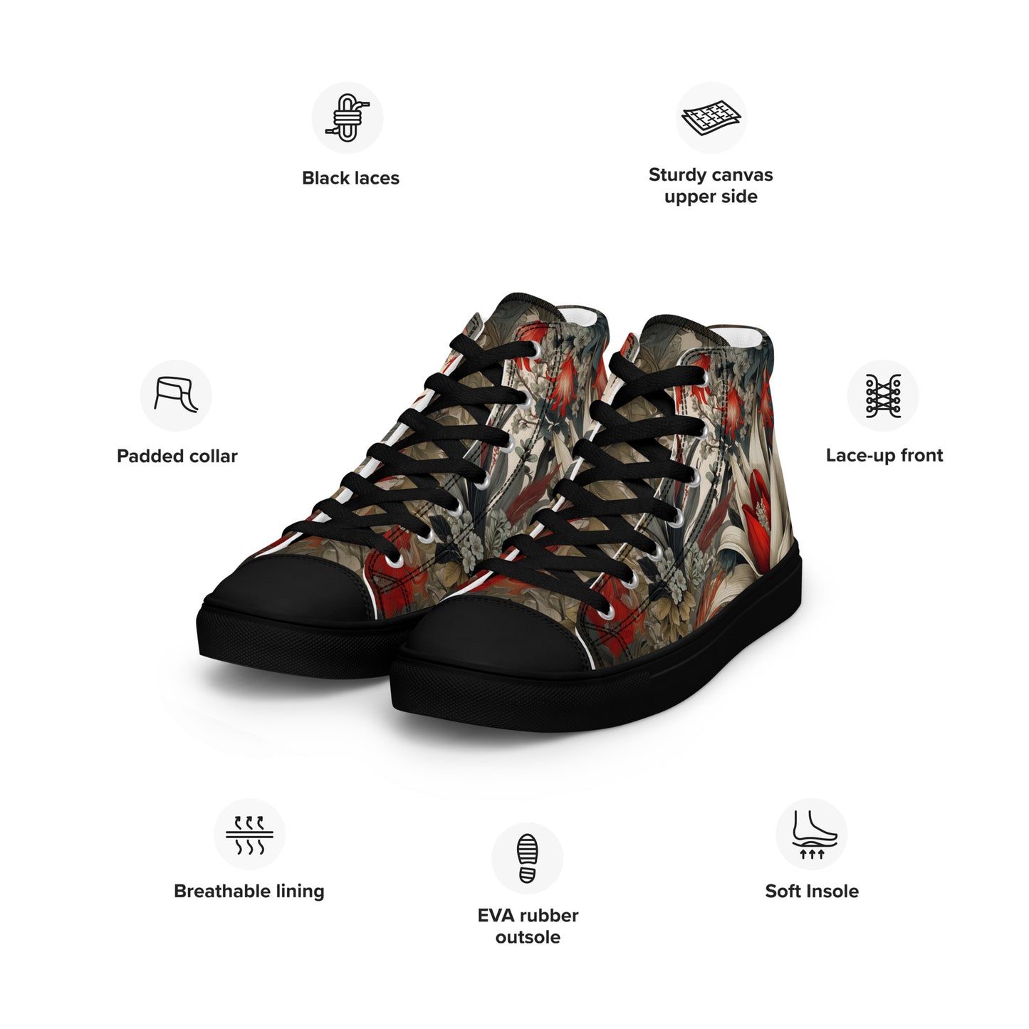 Men's High Top Canvas Shoes – Unique Style, Unmatched Comfort - LucyKay store