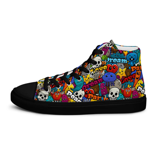 Pop Art High Top Canvas Shoes | Urban Street Art Sneakers - LucyKay store