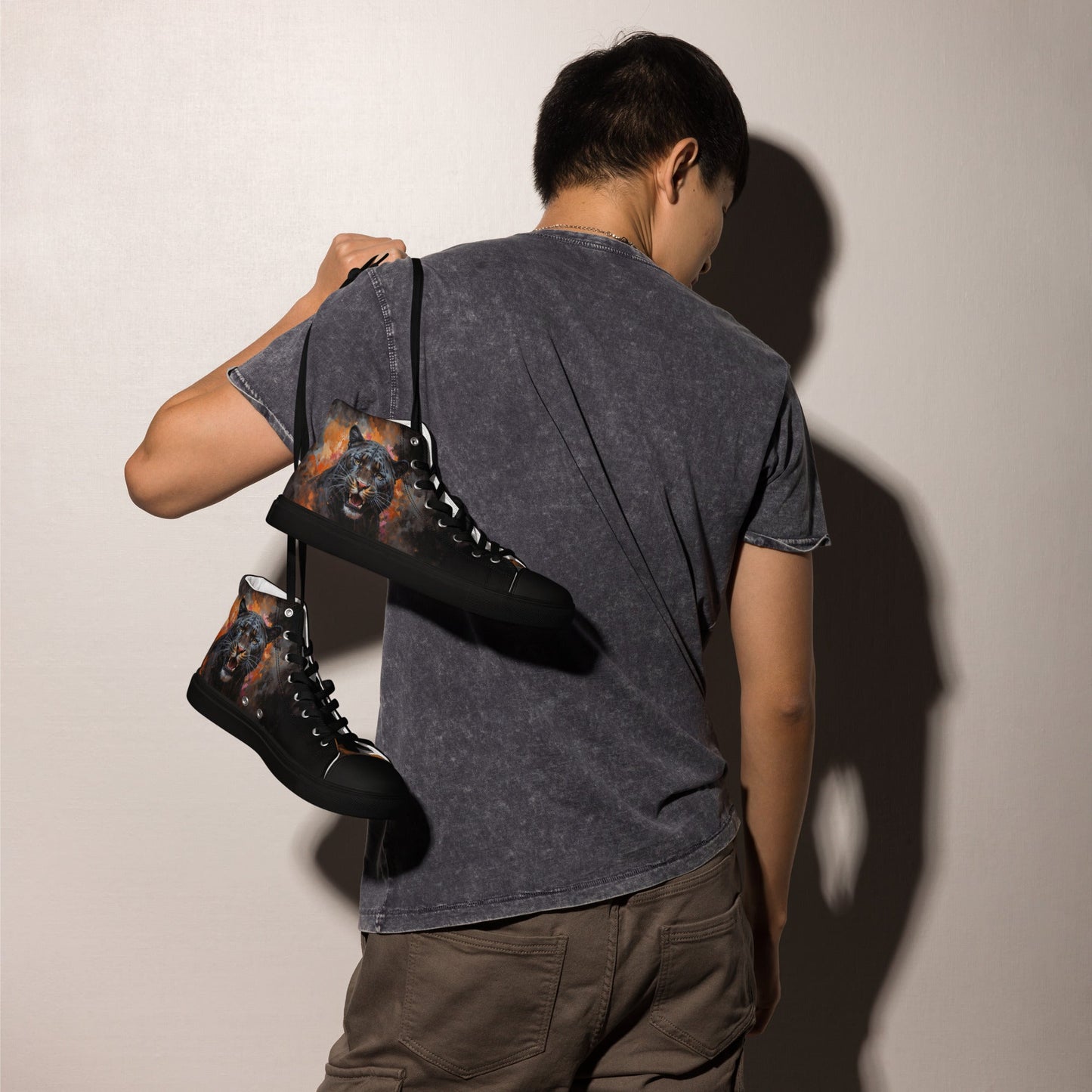 Men’s high top canvas shoes - BLack Panther - LucyKay store