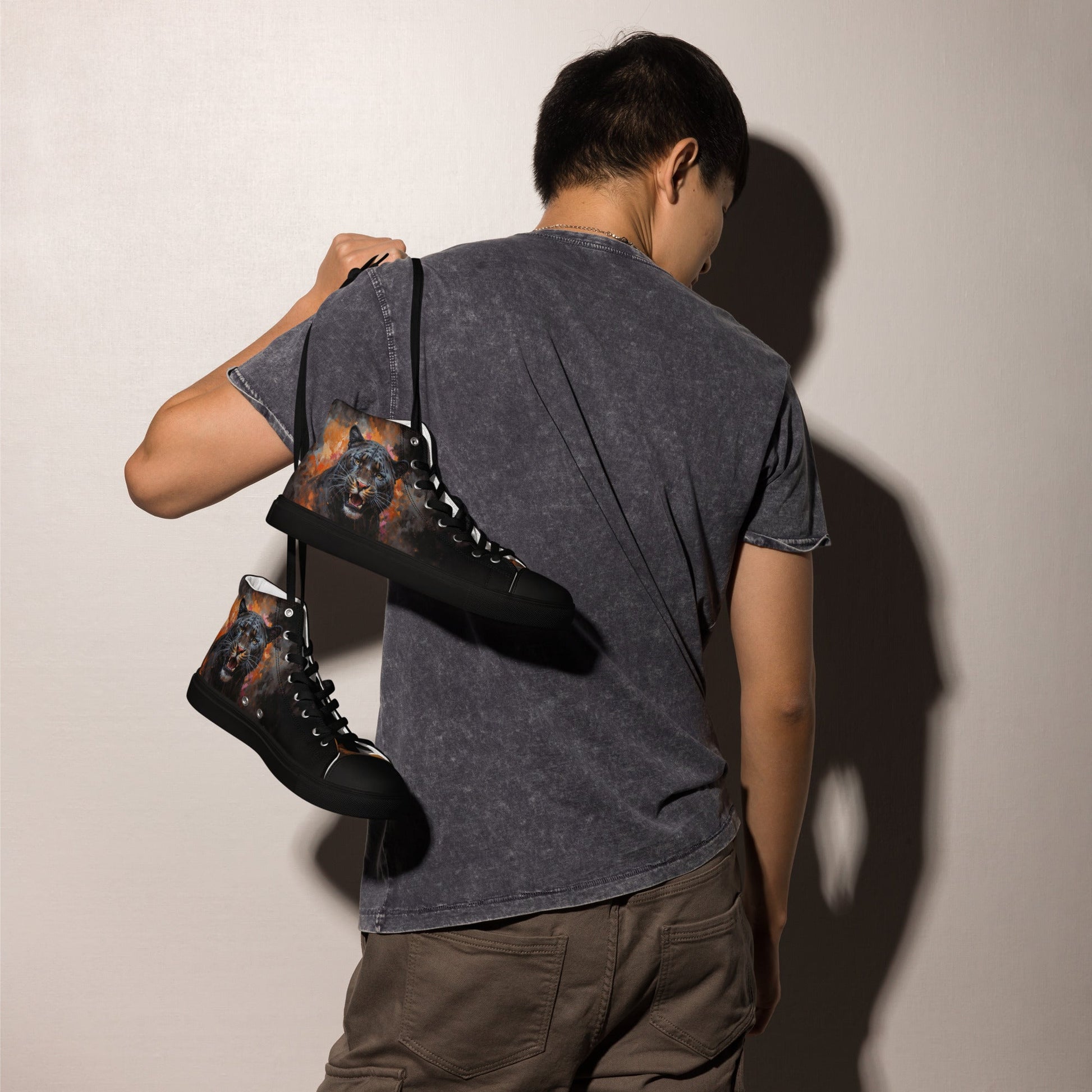 Men’s high top canvas shoes - BLack Panther - LucyKay store