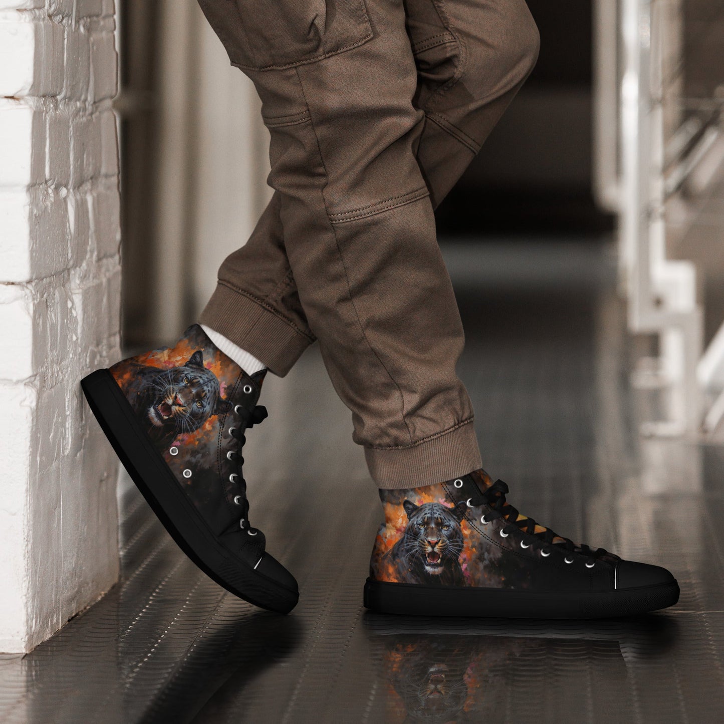 Men’s high top canvas shoes - BLack Panther - LucyKay store