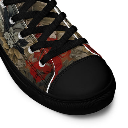 Women's Floral High - Top Canvas Sneakers | Comfortable Artistic Shoes - LucyKay store