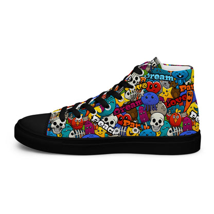 Pop Art High Top Canvas Shoes | Urban Street Art Sneakers - LucyKay store