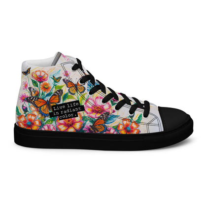 Men's Floral & Butterfly High - Top Canvas Shoes - LucyKay store