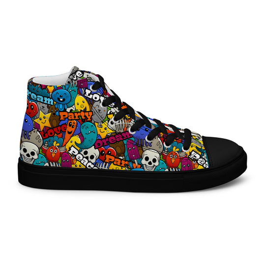 Pop Art High Top Canvas Shoes | Urban Street Art Sneakers - LucyKay store