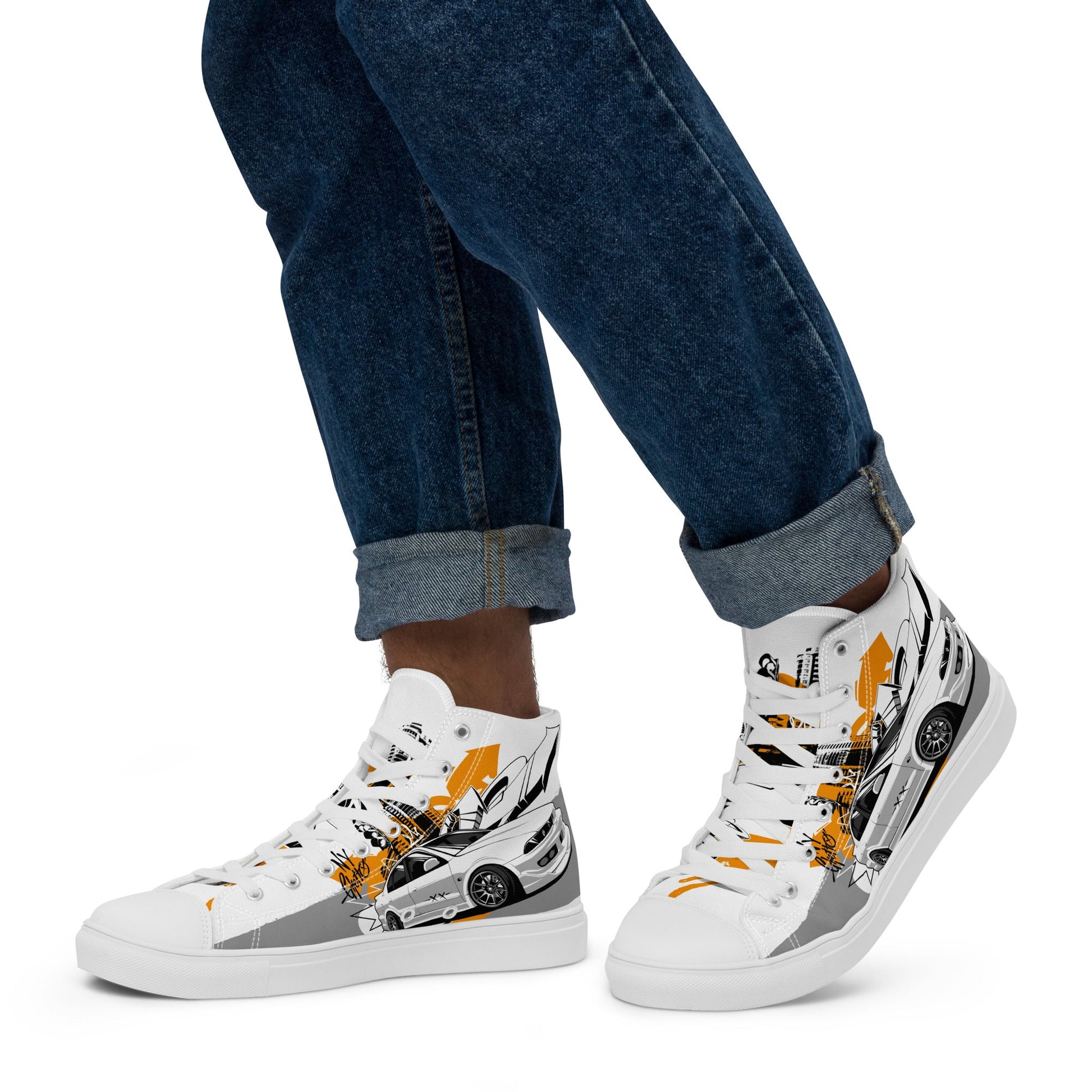 Men’s high top canvas shoes - Racing car - LucyKay store