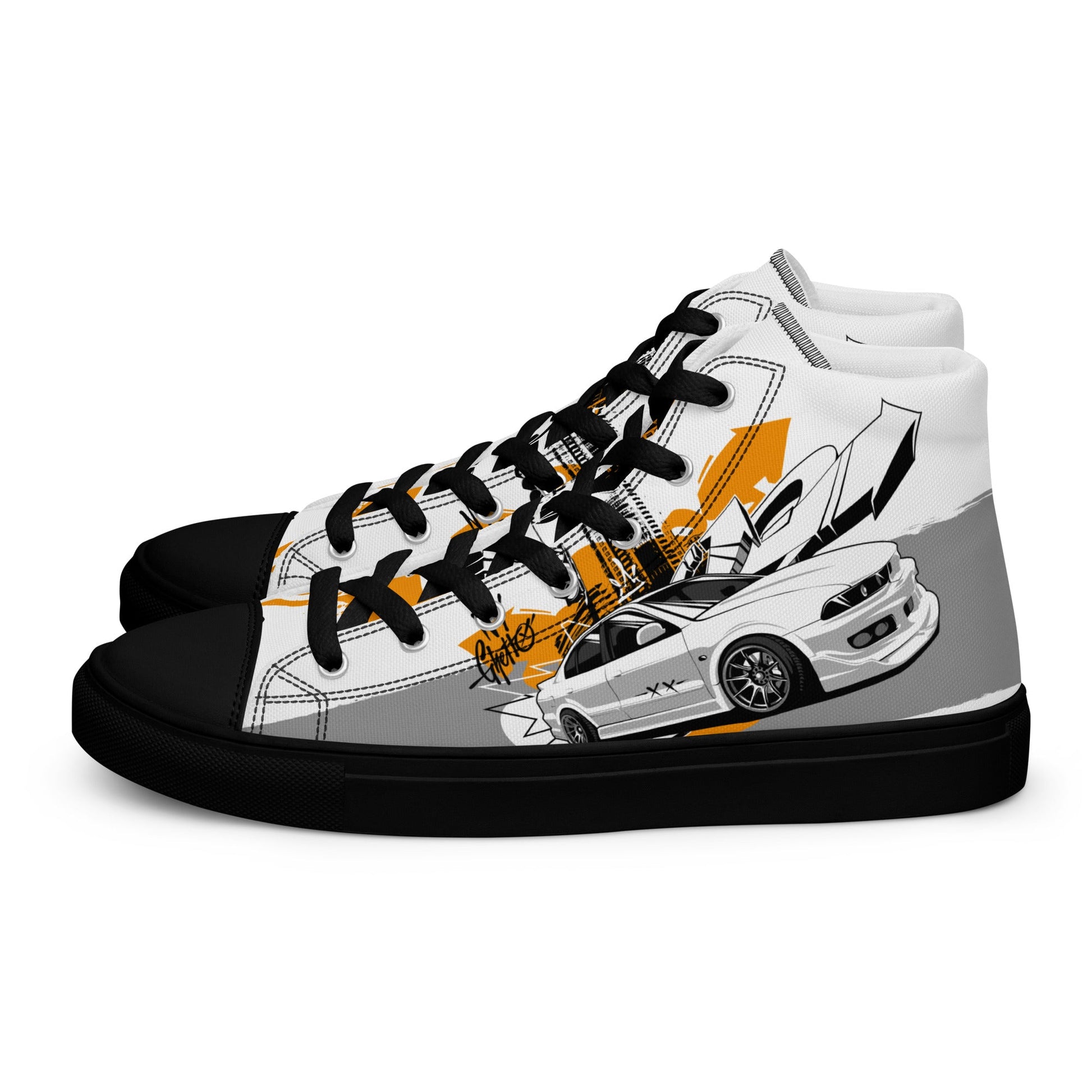 Men’s high top canvas shoes - Racing car - LucyKay store
