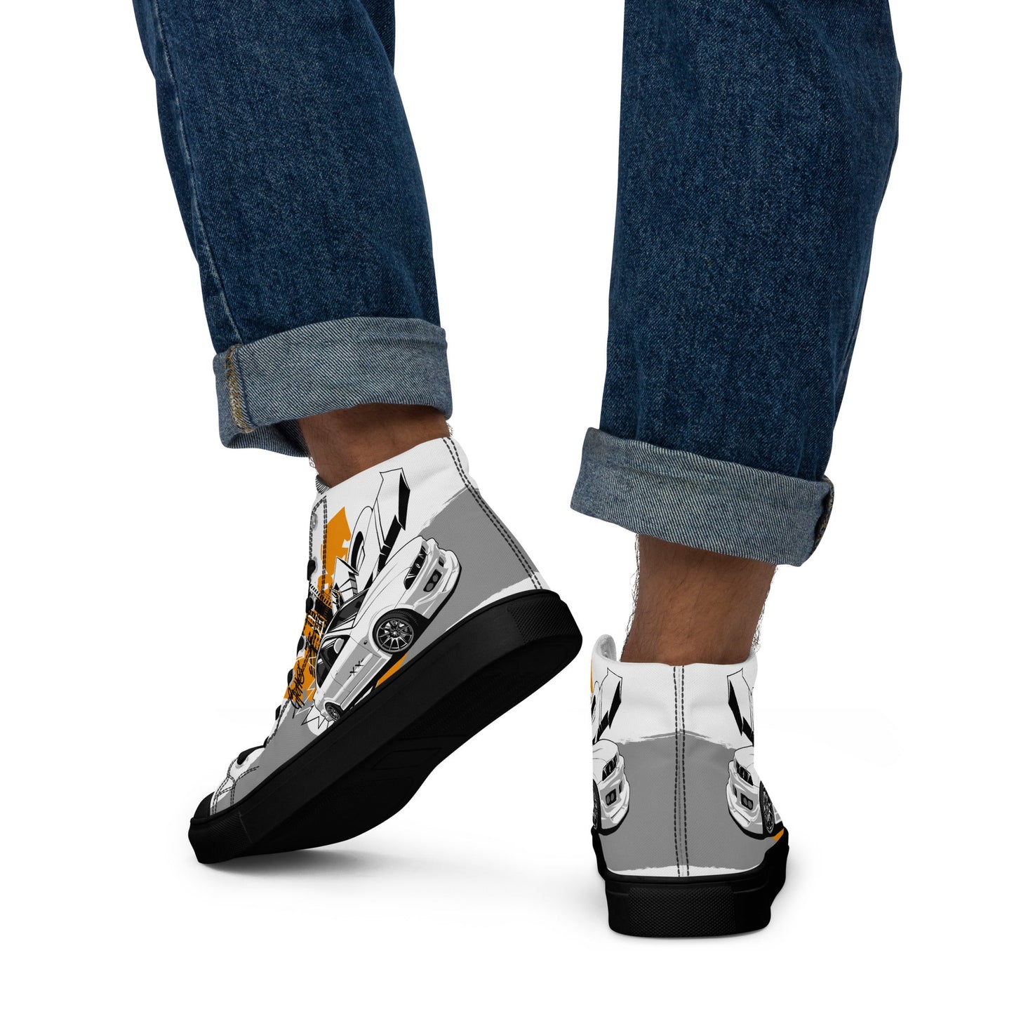 Men’s high top canvas shoes - Racing car - LucyKay store