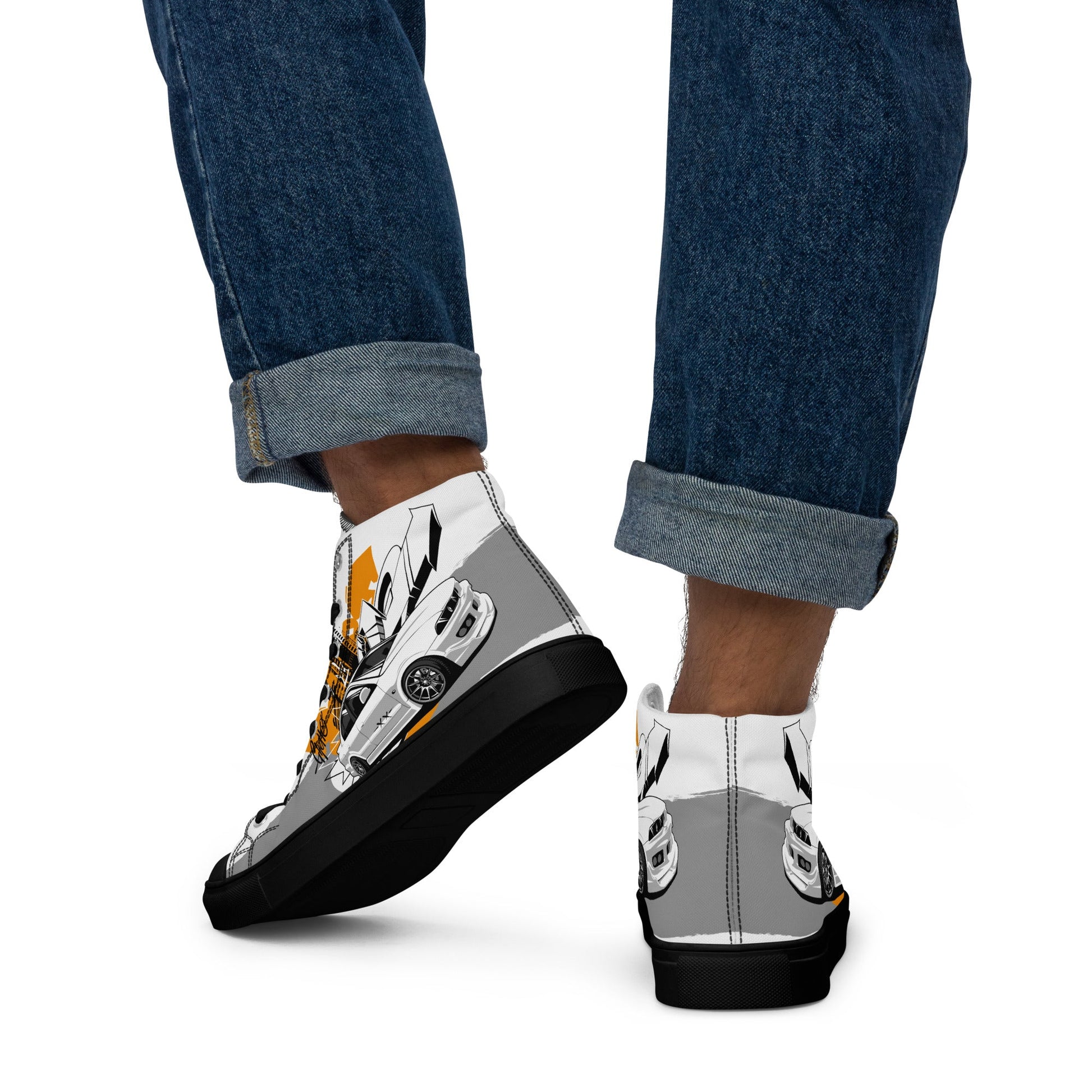 Men’s high top canvas shoes - Racing car - LucyKay store