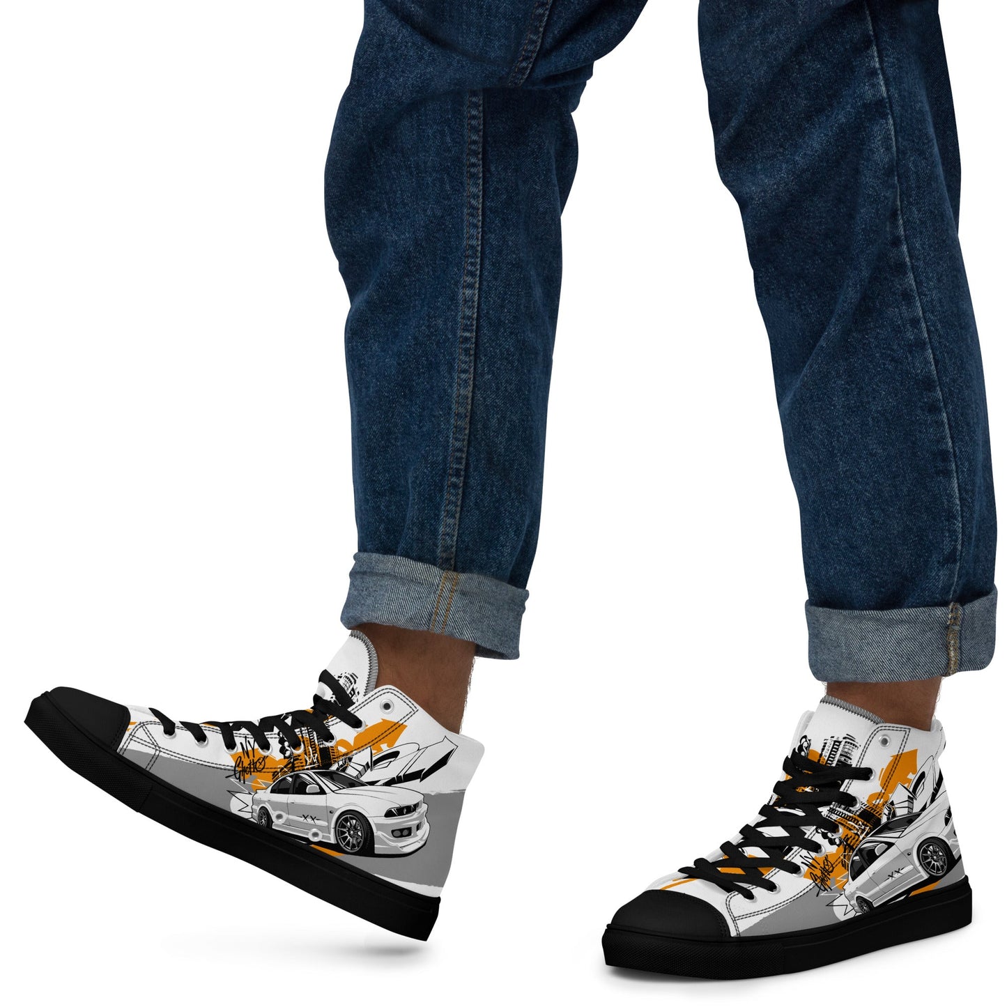 Men’s high top canvas shoes - Racing car - LucyKay store
