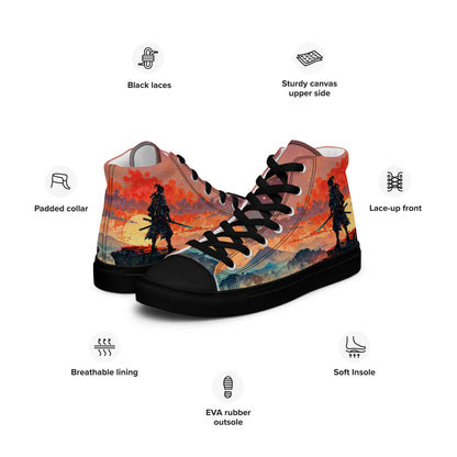 Men’s high top canvas shoes - Samurai - LucyKay store