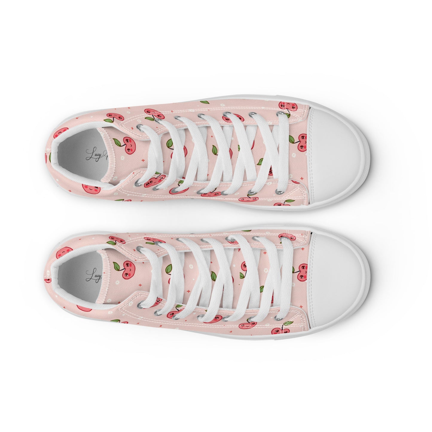 Pink Cherry Pop High Top Canvas Shoes - LucyKay store