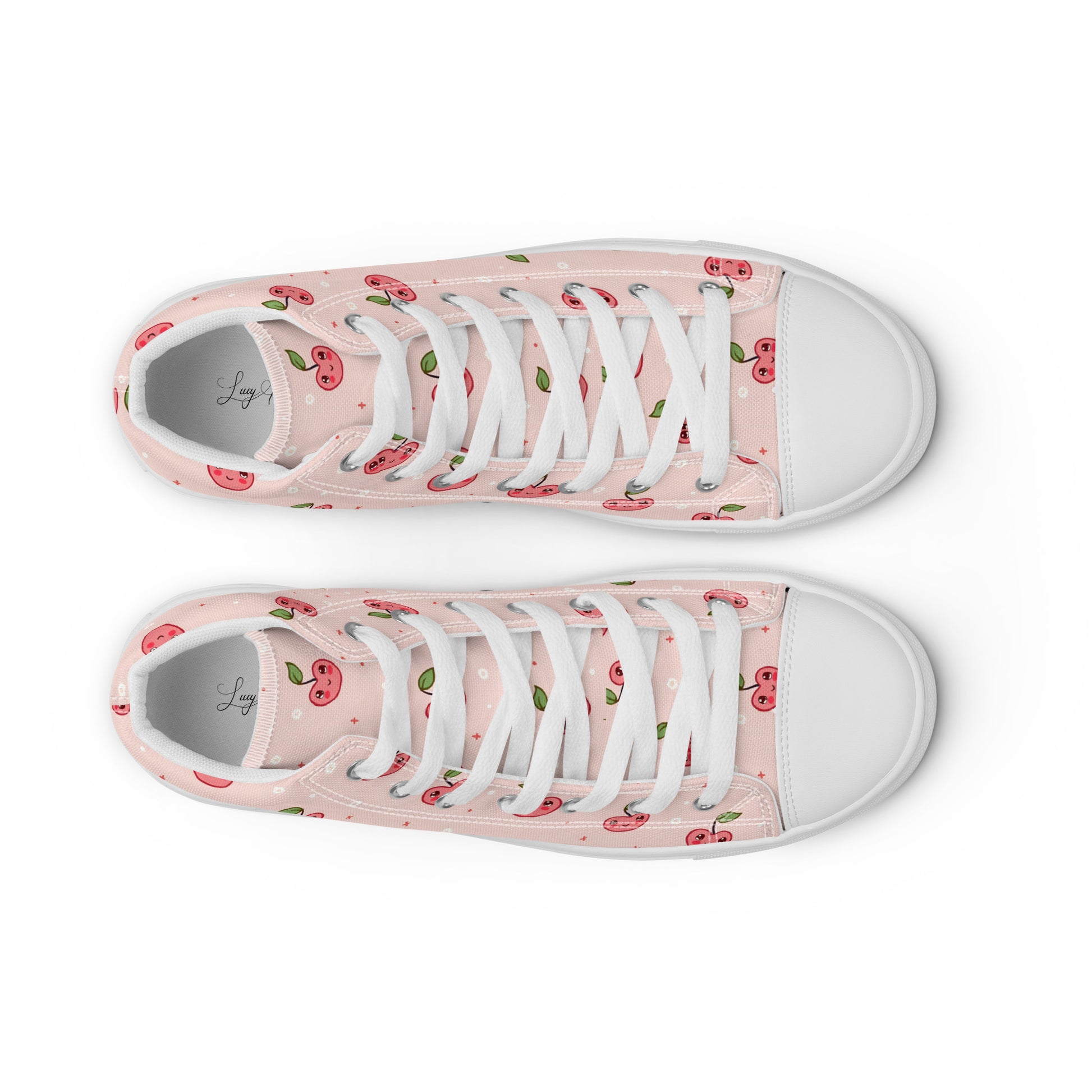 Pink Cherry Pop High Top Canvas Shoes - LucyKay store