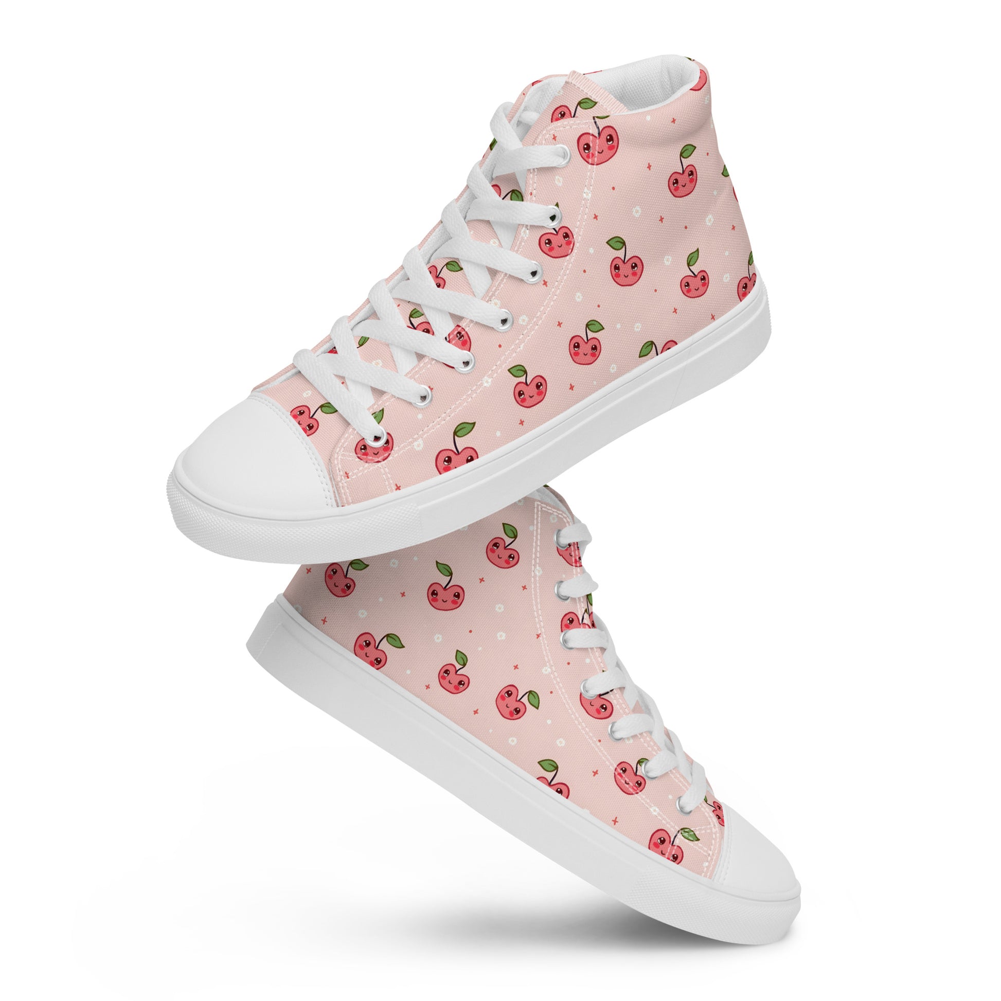 Pink Cherry Pop High Top Canvas Shoes - LucyKay store