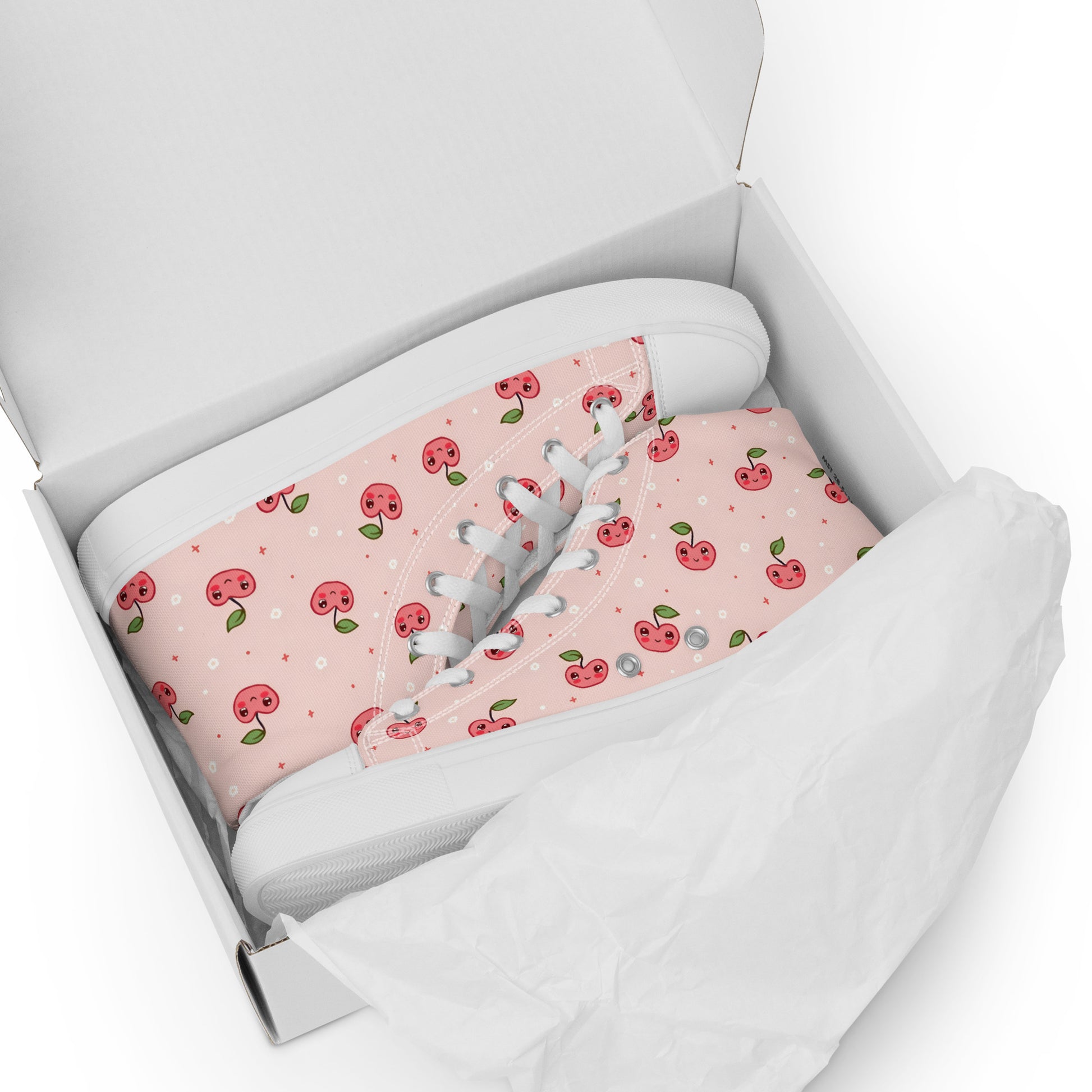 Pink Cherry Pop High Top Canvas Shoes - LucyKay store