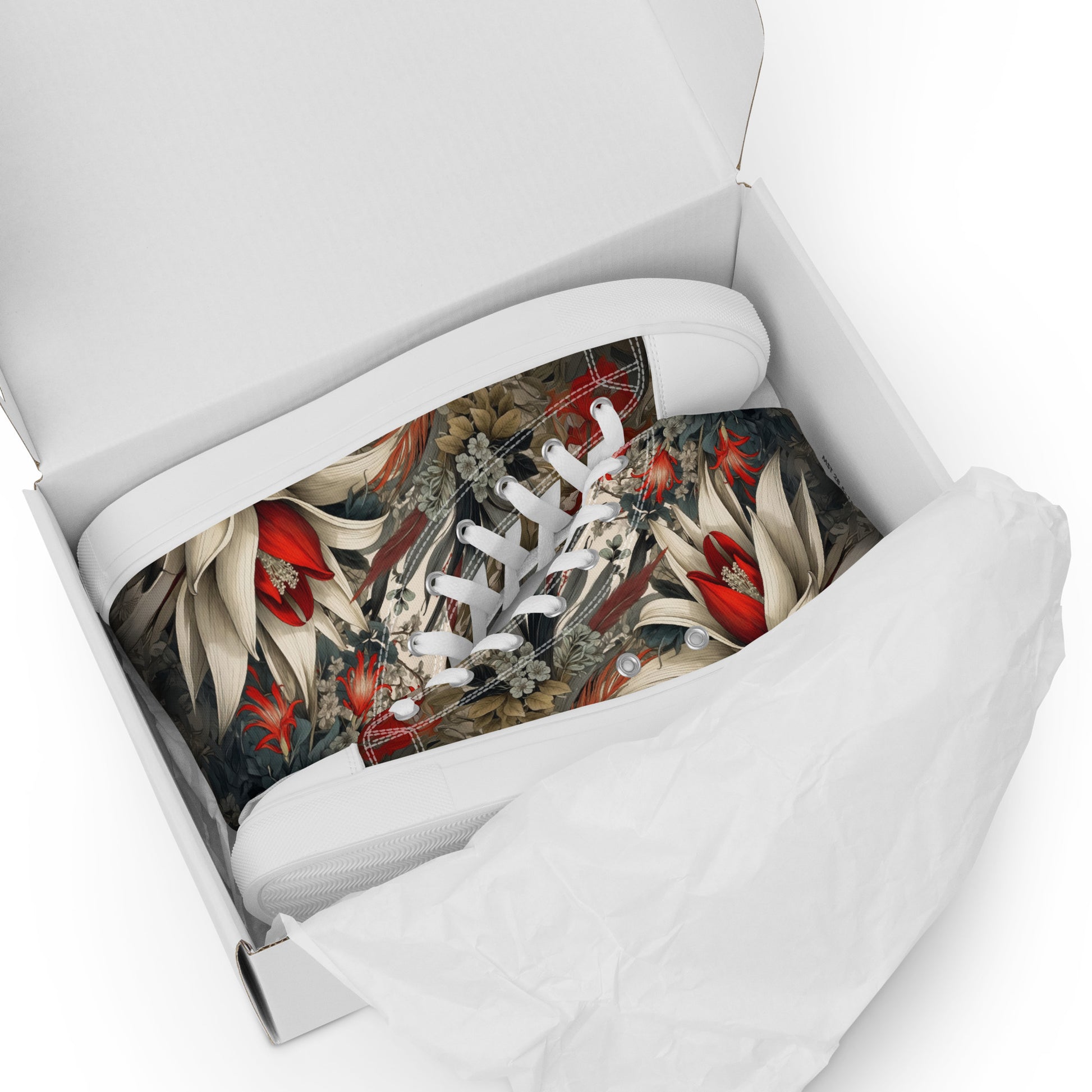 Women's Floral High - Top Canvas Sneakers | Comfortable Artistic Shoes - LucyKay store