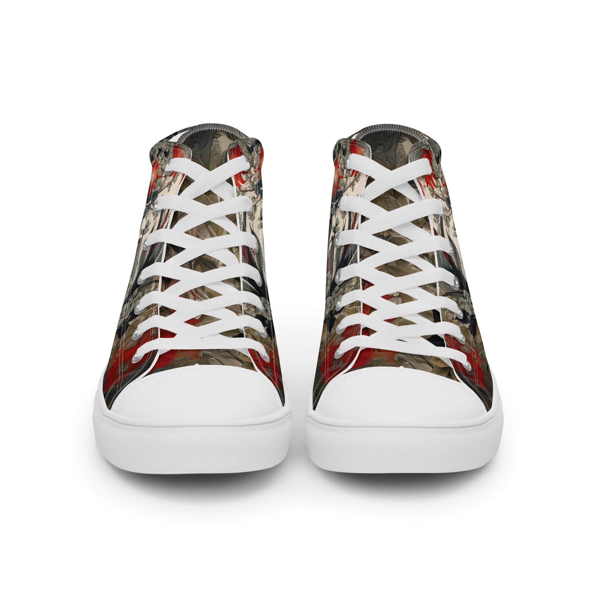 Women's Floral High - Top Canvas Sneakers | Comfortable Artistic Shoes - LucyKay store