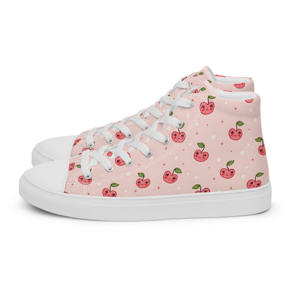 Pink Cherry Pop High Top Canvas Shoes - LucyKay store