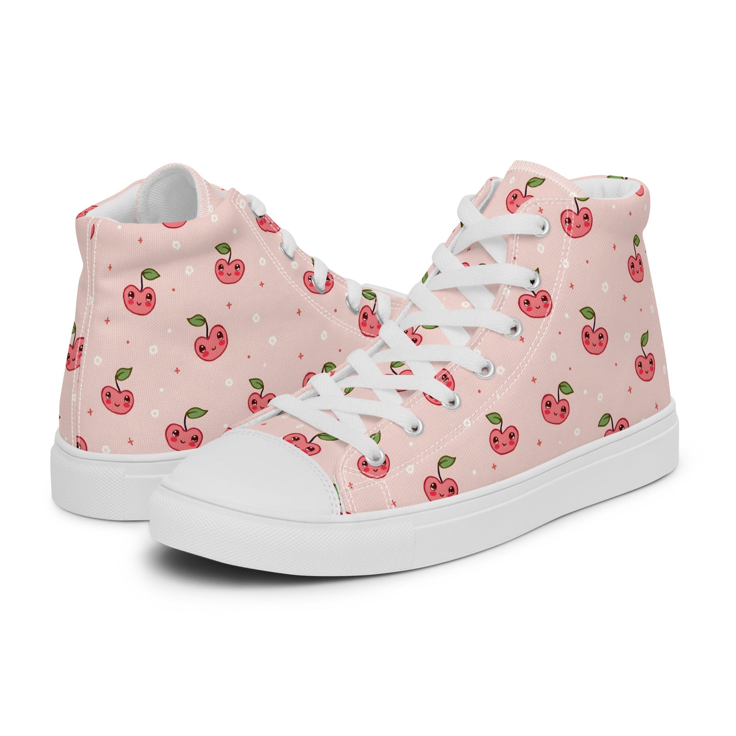 Pink Cherry Pop High Top Canvas Shoes - LucyKay store