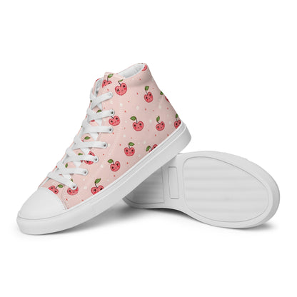 Pink Cherry Pop High Top Canvas Shoes - LucyKay store