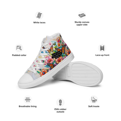 Men's Floral & Butterfly High - Top Canvas Shoes - LucyKay store