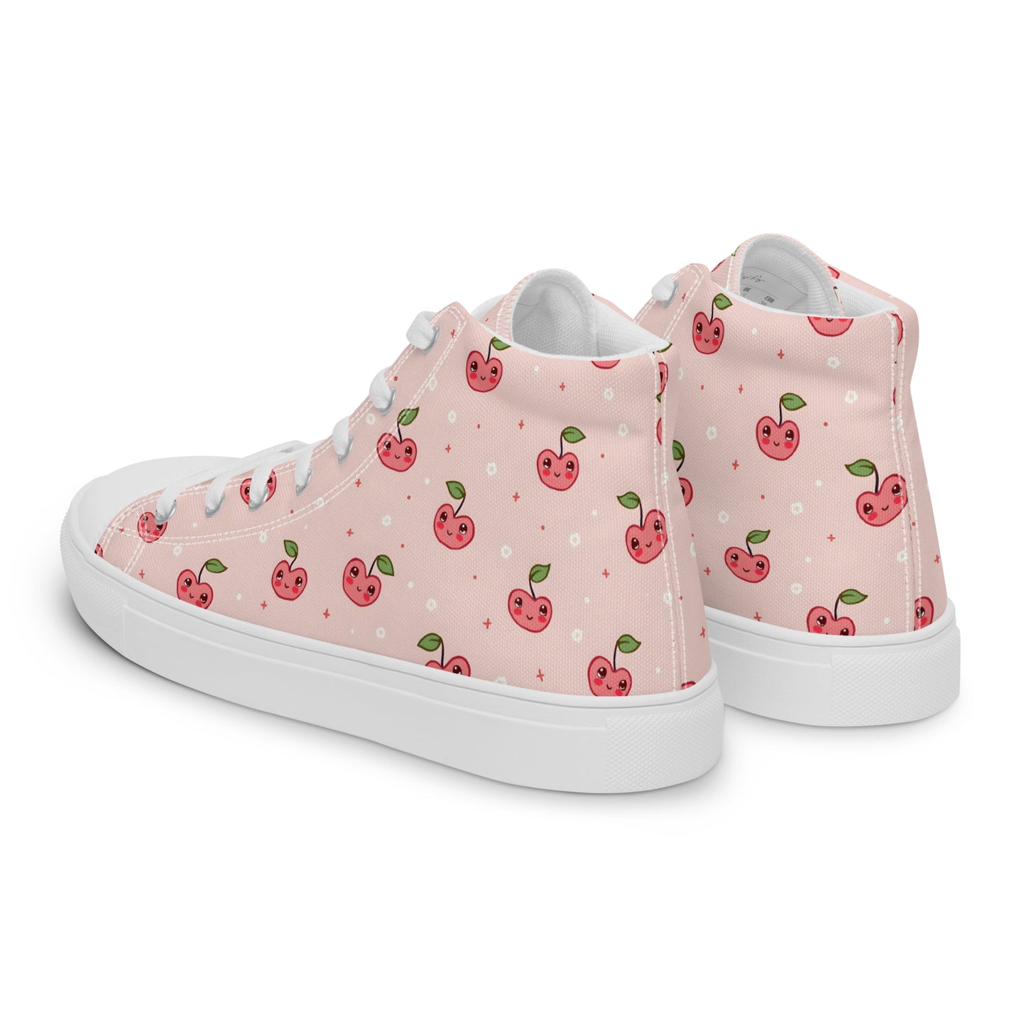 Pink Cherry Pop High Top Canvas Shoes - LucyKay store