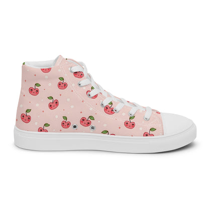 Pink Cherry Pop High Top Canvas Shoes - LucyKay store