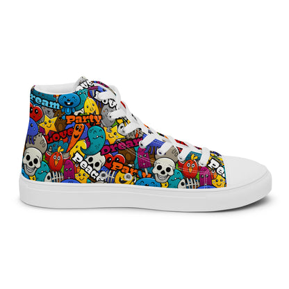 Pop Art High Top Canvas Shoes | Urban Street Art Sneakers - LucyKay store
