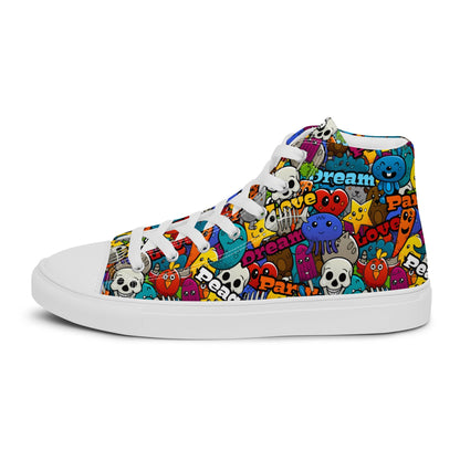 Pop Art High Top Canvas Shoes | Urban Street Art Sneakers - LucyKay store