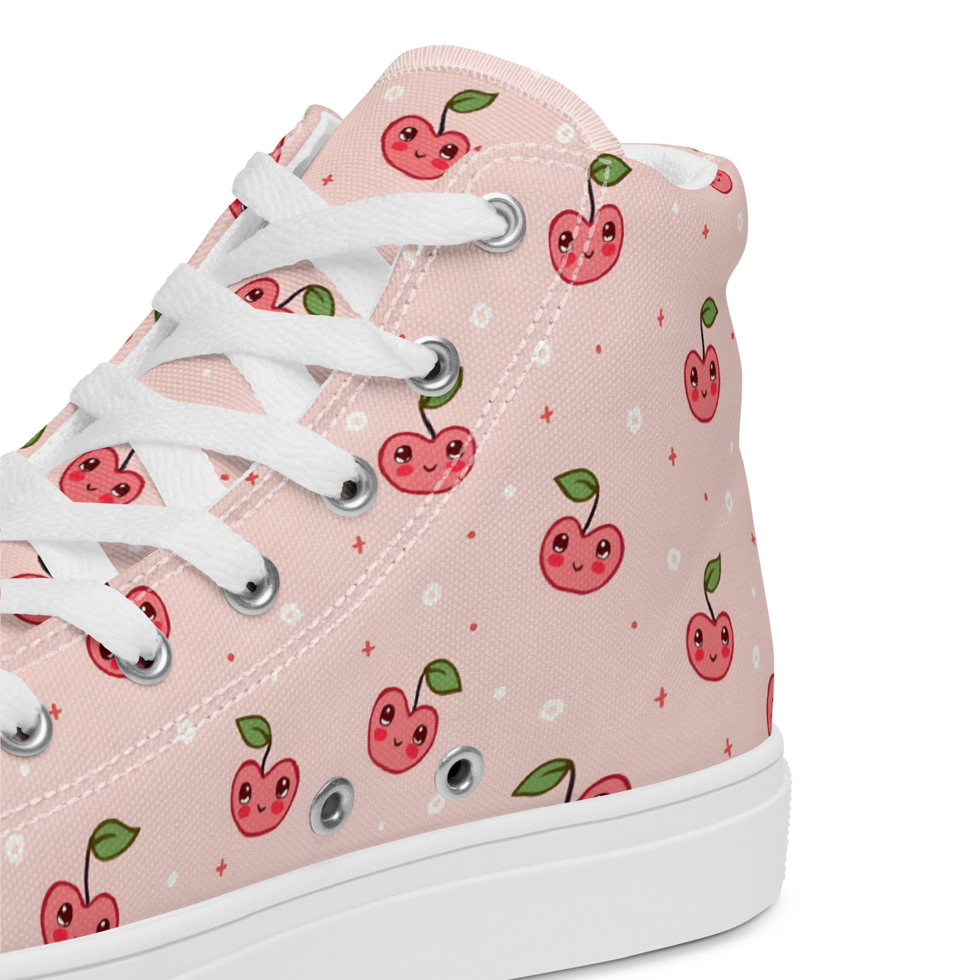 Pink Cherry Pop High Top Canvas Shoes - LucyKay store