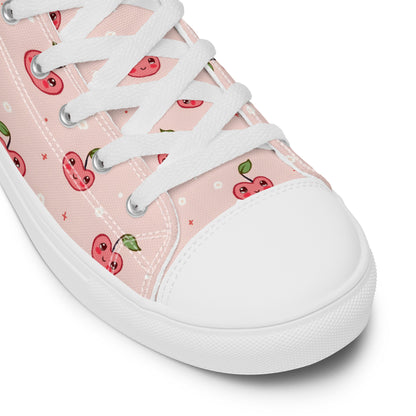 Pink Cherry Pop High Top Canvas Shoes - LucyKay store